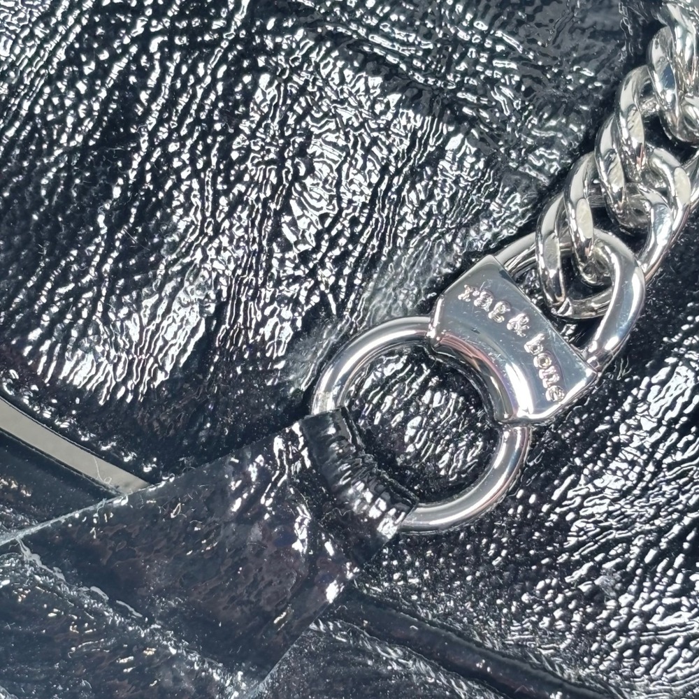 Rag & Bone Loafers Black Leather Silver Chain Horsebit EU 41 US 10 -‎ 10.5 ITALY - Picture 6 of 10